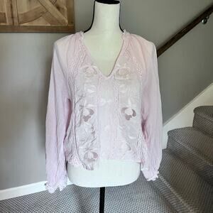 Free People Sivan Pink Embroidered Too size small